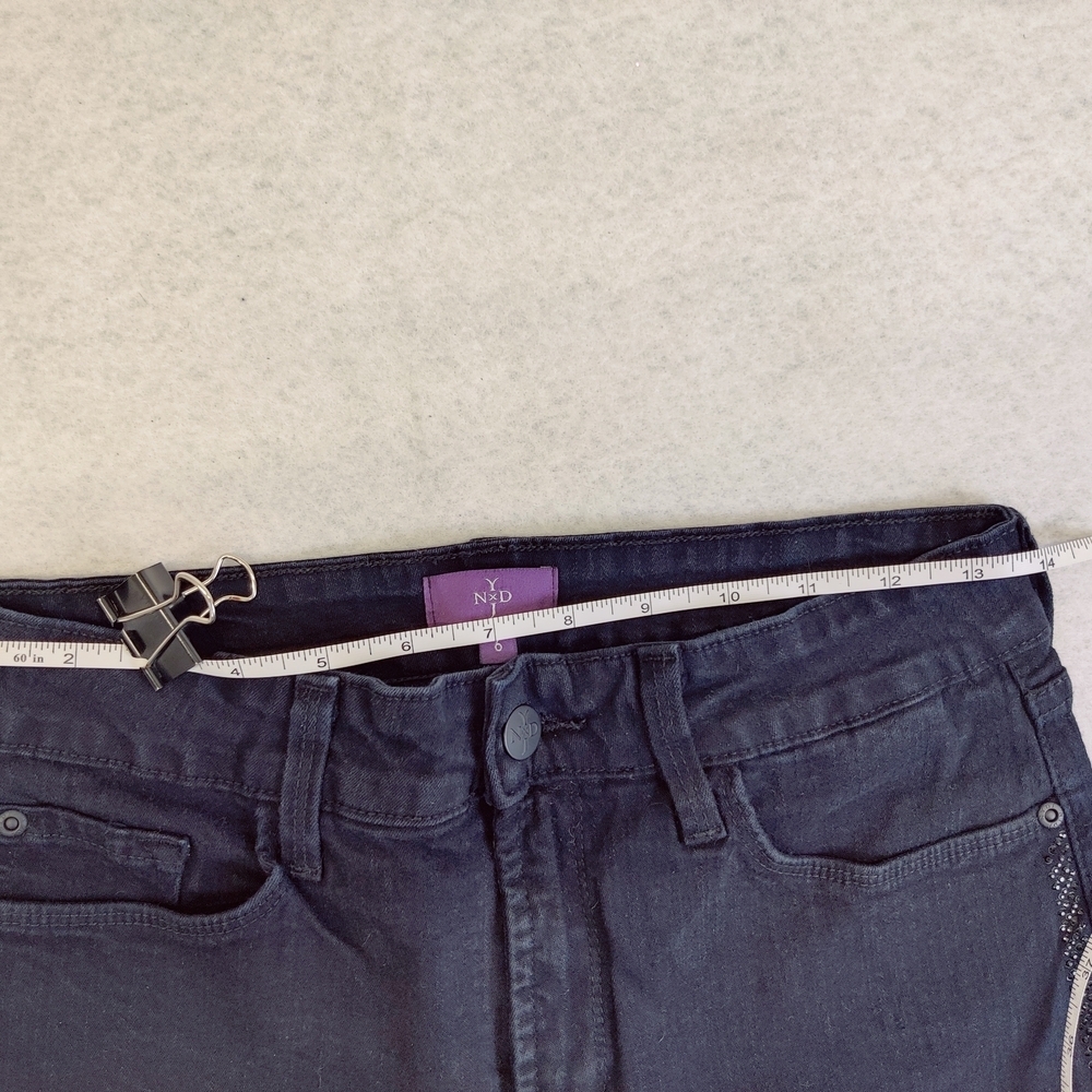NYDJ Legging Jeans Size 6 Black Stretch Made in USA Jegging Pants Women's M - Picture 9 of 14